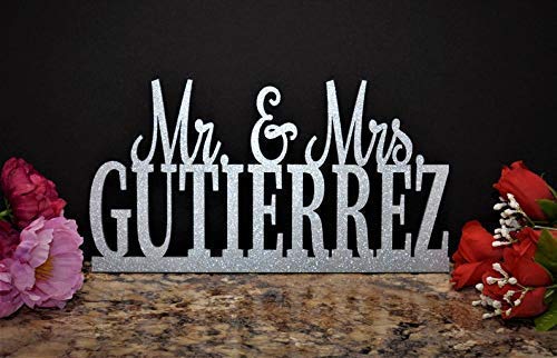 Custom Mr and Mrs sign for Sweetheart table Personalized Wedding Decor - All CAPS font