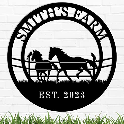 Personalized Horse Ranch Sign, Custom Metal Farm Sign, Personalized Metal Hose Sign, Mother's Day Gift, Custom Horse Ranch Sign, Personalized Metal Ranch Sign