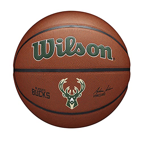 WILSON NBA Team Alliance Basketball - Size 7 - 29.5", Milwaukee Bucks