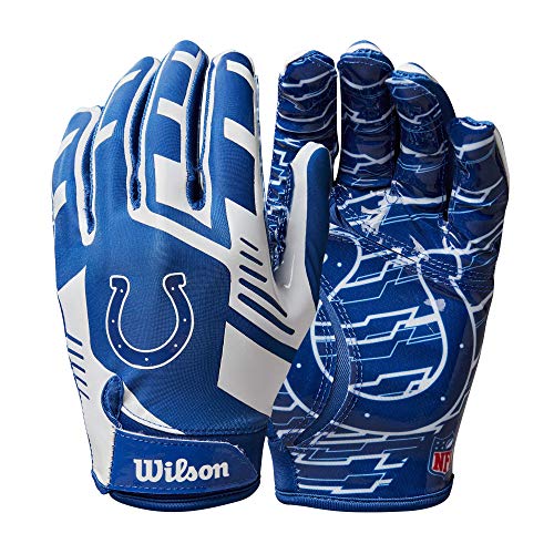 Wilson NFL Stretch Fit Football Gloves - Adult, Indianapolis Colts