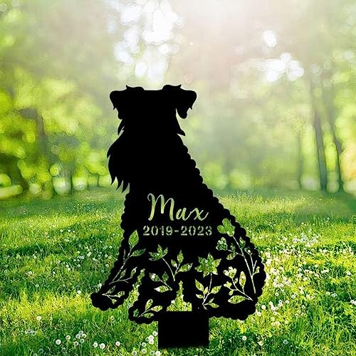 Personalized Kerry Blue Terrier Memorial Sign Yard Stakes Pet Grave Marker Cemetery Decor Custom Metal Sign 12x12 inches Black Power Coated Sympathy Gifts