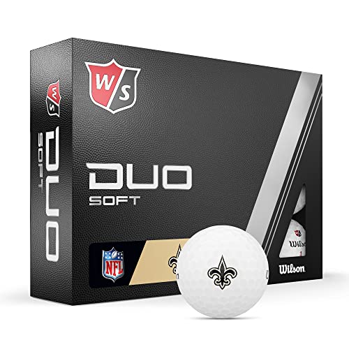 WILSON Staff 2023 Duo Soft NFL Golf Balls - 12 Balls, White, New Orleans Saints