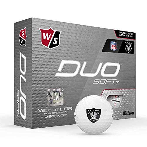 WILSON Duo Soft+ NFL Golf Balls (1 Dozen)-Oakland,White