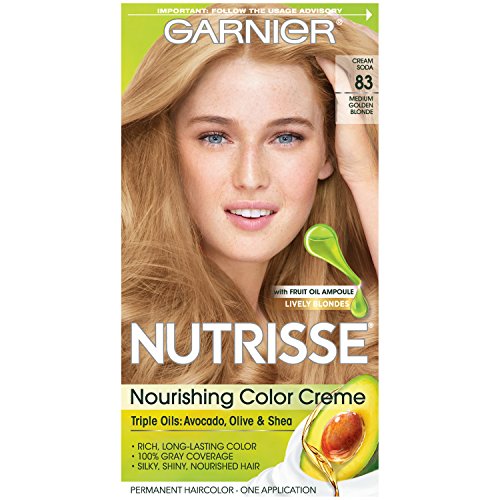 Garnier Nutrisse Nourishing Hair Color Creme, 83 Medium Golden Blonde (Cream Soda) (Packaging May Vary)