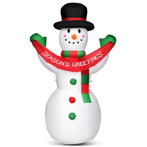 COSTWAY 6 FT Inflatable Christmas Snowman w/LED Lights Blow Up Outdoor Yard Decoration