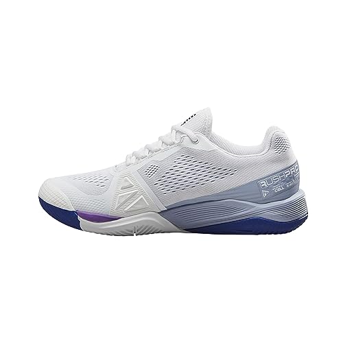 Wilson Rush Pro 4.0 Tennis Shoes White/Eventide/Royal Lilac 10.5 B (M)