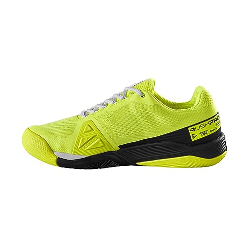 WILSON Rush Pro 4.0 Tennis Shoes Safety Yellow/Black/White 10 D (M)