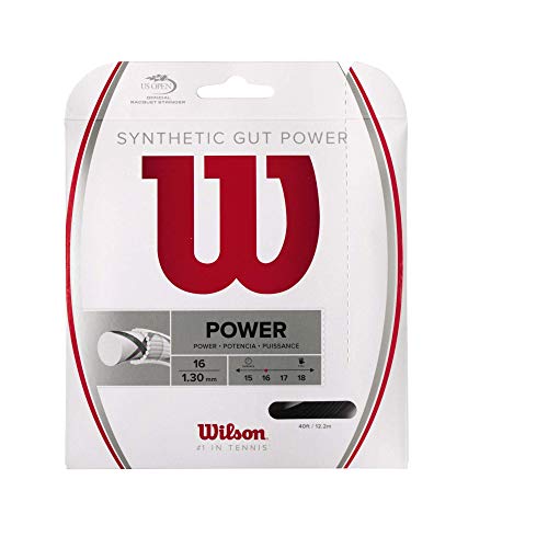 Wilson Synthetic Gut Power 17 Tennis String - Set, Black