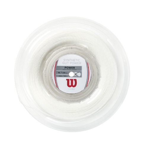 Wilson Synthetic Gut Power 16 Tennis String - Set, White