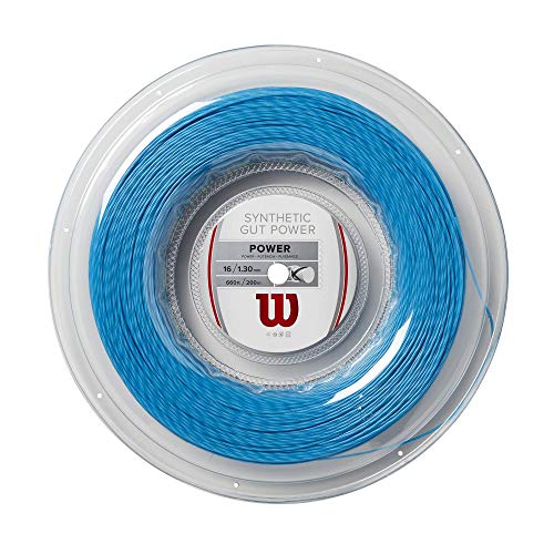 Wilson Synthetic Gut Power 16 Tennis String - 200m Reel, Bright Blue