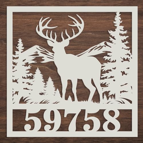 Custom Deer Address Sign, Personalized Address Numbers for House, House Number Large Metal Wall Sign, Address Plaque Metal Decor, Housewarming Gift, Hunter Signs