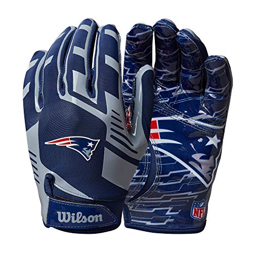 Wilson NFL Stretch Fit Football Gloves - Youth, New England Patriots