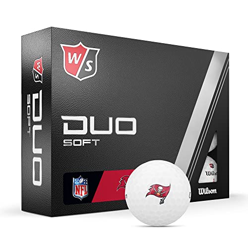 WILSON Staff 2023 Duo Soft NFL Golf Balls - 12 Balls, White, Tampa Bay Buccaneers