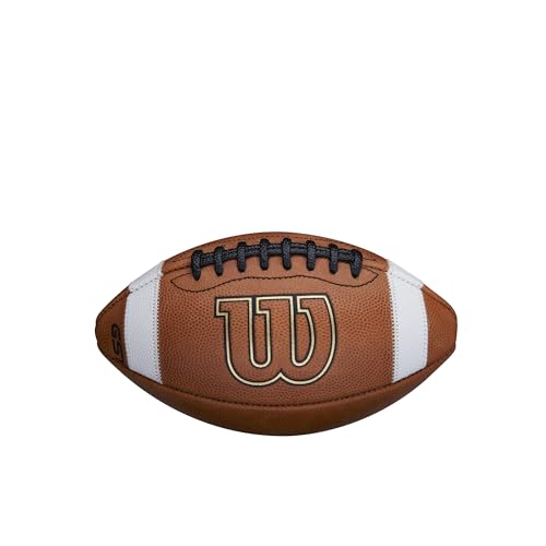 Wilson GST Leather Game Football - Brown, Pee Wee Size