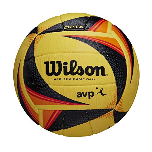 Wilson AVP OPTX Replica Volleyball - Official Size ,Yellow/Black/Red