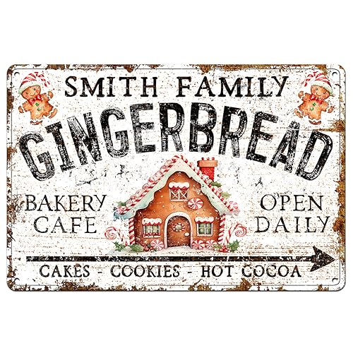 GINGERBREAD Metal Sign Christmas Decoration