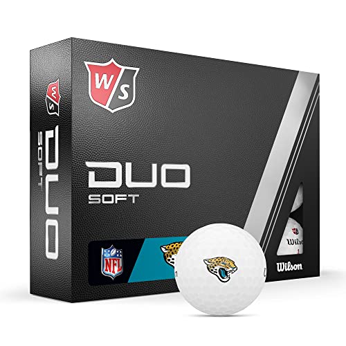 WILSON Staff 2023 Duo Soft NFL Golf Balls - 12 Balls, White, Jacksonville Jaguars