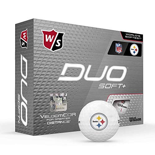 WILSON Duo Soft+ NFL Golf Balls (1 Dozen)-Pittsburgh,White