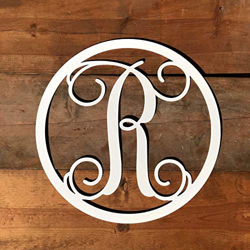 Round Metal Monogram Letter Door Hanger