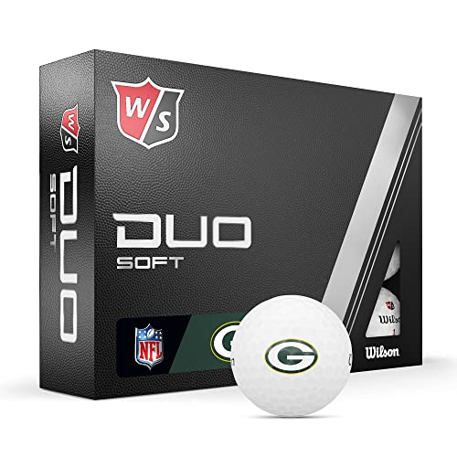 WILSON Staff 2023 Duo Soft NFL Golf Balls - 12 Balls, White, Green Bay Packers