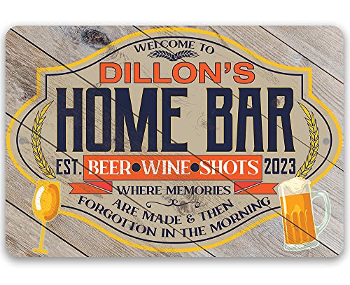 Backyard Signs - Personalized - Patio Home Bar - Beer Wine Shots Metal Sign - Indoor/Outdoor Patio Signs-Signs for Home Barbecue and Grill Decor, Bar Signs for Home Bar, Backyard Bar Patio Accessories