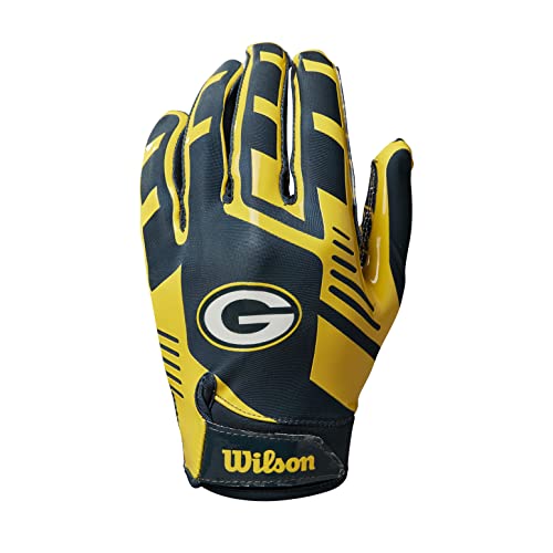 Wilson NFL Stretch Fit Football Gloves - Youth, Green Bay Packers