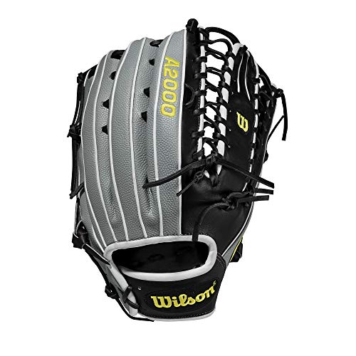 Wilson A2000 12.75-Inch SuperSkin Baseball Glove, Grey/Black/White, Right (Left Hand Throw)