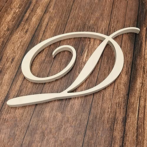 Precision Cut Unfinished Wood Posh Calligraphy Script Monogram Letter - Back40Life