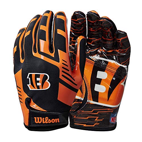 Wilson NFL Stretch Fit Football Gloves - Youth, Cincinnati Bengals