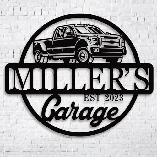 Car Pickup Sign, Metal Garage Wall Decor,Garage Sign, Personalized Metal Name Sign, Man Cave Dad's Gift, Mechanic Workshop Sign