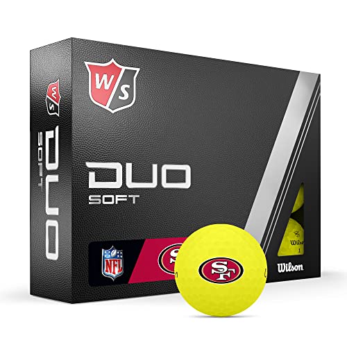 WILSON Staff 2023 Duo Soft NFL Golf Balls - 12 Balls, Yellow, San Francisco 49ers