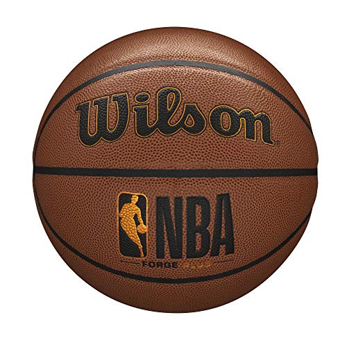 WILSON NBA Forge Series Indoor/Outdoor Basketball - Forge Plus, Brown, Size 7-29.5"