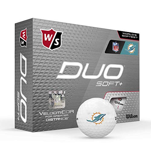 WILSON Duo Soft+ NFL Golf Balls (1 Dozen)-Miami,White