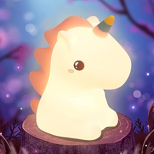 Unicorn Night Light Night Light Unicorn pat Light Girlfriends Desktop Ornaments for Girls Night Light Creative Night Light (Rechargeable Remote Control)