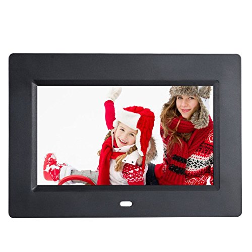 Costway 7 inch Digital Photo Frame IPS LCD Screen Calendar Clock Function MP3 Photo Video with Remote Control