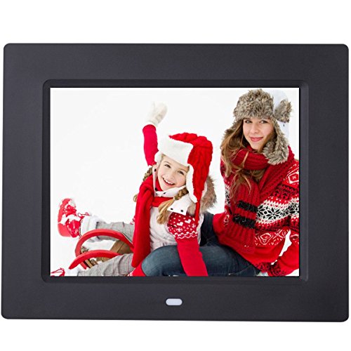 Costway 8 inch Digital Photo Frame IPS LCD Screen Calendar Clock Function MP3 Photo Video with Remote Control