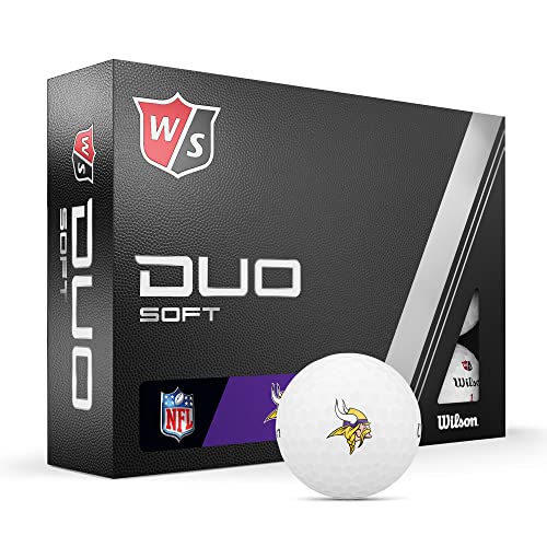 WILSON Staff 2023 Duo Soft NFL Golf Balls - 12 Balls, White, Minnesota Vikings