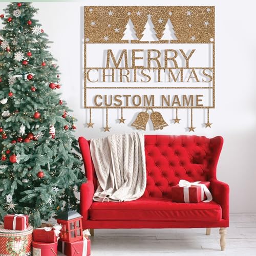 Custom Metal Signs Christmas Tree Metal Name Sign Metal Wall Art Wall Decor Metal Wall Art Last Name Sign Family Name Sign Personalized Wedding Gift Fire Pit Sign Outdoor Decor Cabin Sign