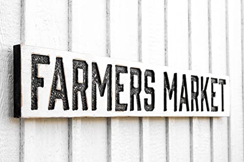 Large FARMERS MARKET Sign - Carved (Available in 3 Sizes) Solid Wood Board