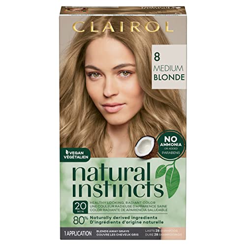 Clairol Natural Instincts Demi-Permanent Hair Dye, 8 Medium Blonde Hair Color, Pack of 1