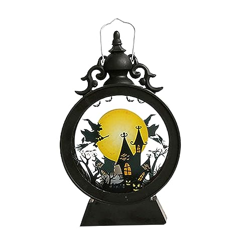 Halloween Decorations Wind Lamp Ornaments Architecture Witch Pumpkin Electronic Candle Lamp Halloween Bar Scary Atmosphere Arrangement Hanging Decorations Sky Lights for Bedroom under 10 (C, One Size)