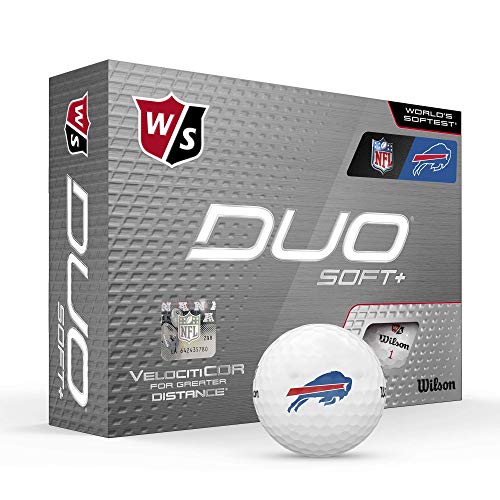 WILSON Duo Soft+ NFL Golf Balls (1 Dozen)-Buffalo,White