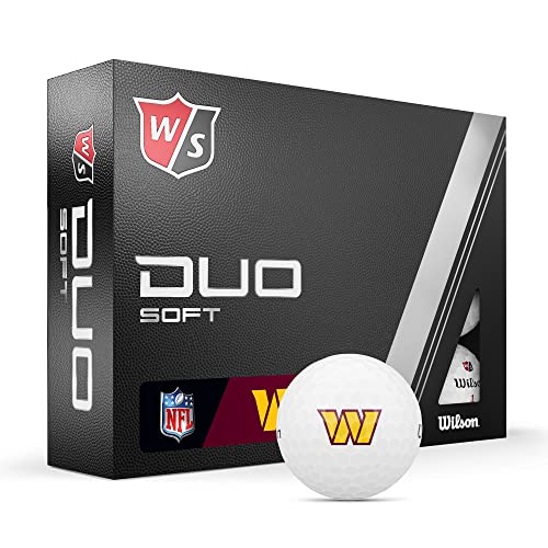 WILSON Staff 2023 Duo Soft NFL Golf Balls - 12 Balls, White, Washington Commanders