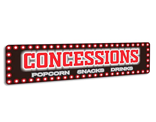 Fun Sign Factory Concessions Home Theater Sign Aluminum Theatre Room Décor and Accessories - Media Room Décor Wall Art