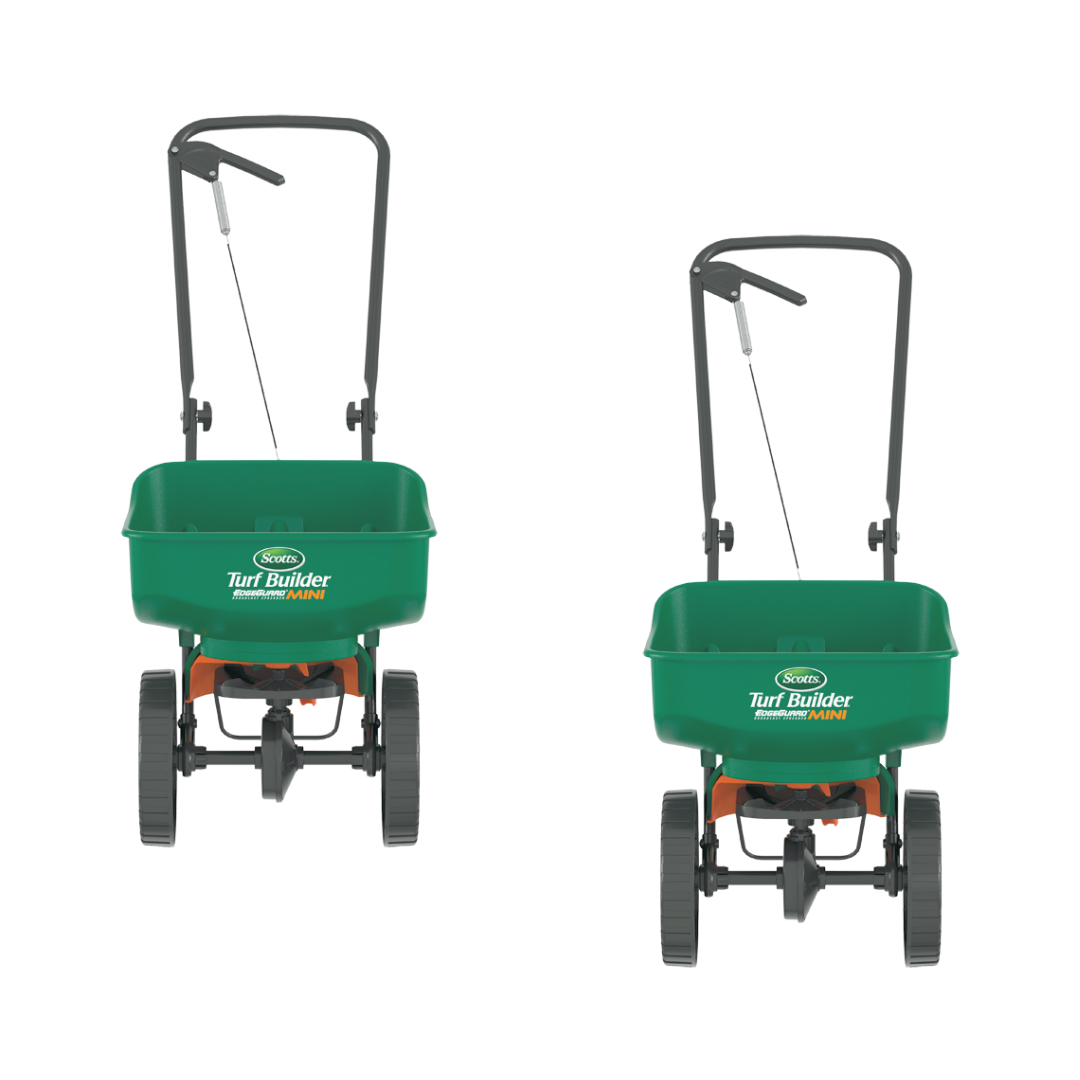 Scotts Turf Builder EdgeGuard Mini Broadcast Spreader - Holds Up to 5,000 sq. ft. of Scotts Lawn Product
