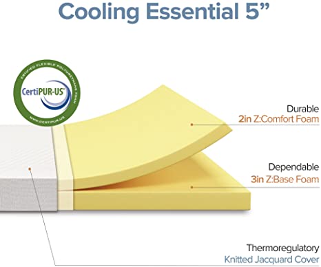 ZINUS 5 Inch Cooling Essential Foam Mattress