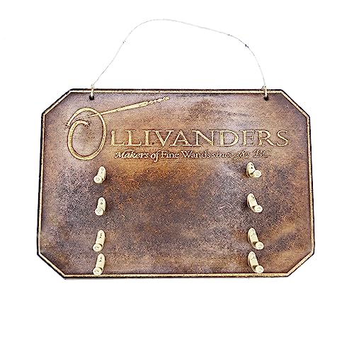 Olivander 4 Wand Holder - Wood Carved Sign