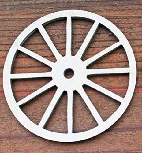 Vintage Cut Wagon Wheel Unfinished Wood Laser Cut Out Cutout Shape Crafts Sign DIY Ready to Paint or Stain