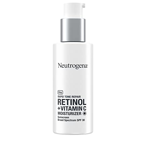 Neutrogena Rapid Tone Repair Retinol + Vitamin C Facial Moisturizer with Retinol, Vitamin C, Hyaluronic Acid & SPF 30 Sunscreen, Tone-Evening & Brightening Face Cream, 1 fl. oz