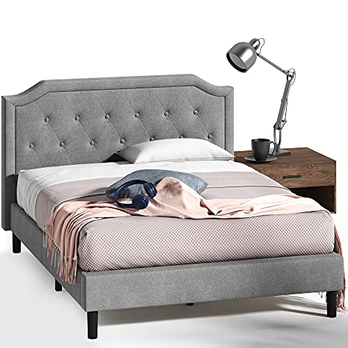 ZINUS Kellen Upholstered Scalloped Platform Bed Frame / Mattress Foundation / Wood Slat Support / No Box Spring Needed / Easy Assembly, Full